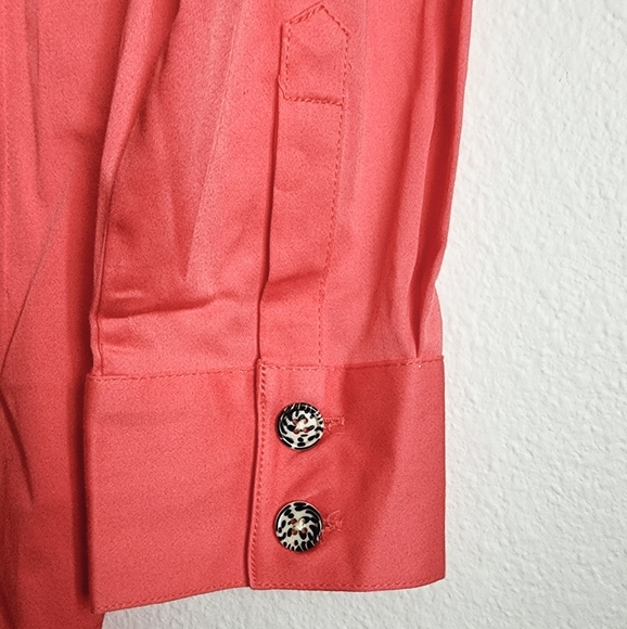 Koret Women's Coral Pink Collared Button-Up Blouse Size L (NWT) & Extra Button - Picture 5 of 10